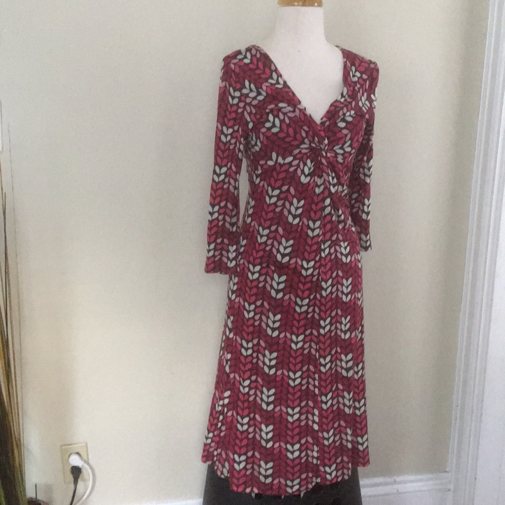 SOLD 🔥Boden Pink Brown Jersey Knit Dress 4R - Picture 1 of 4